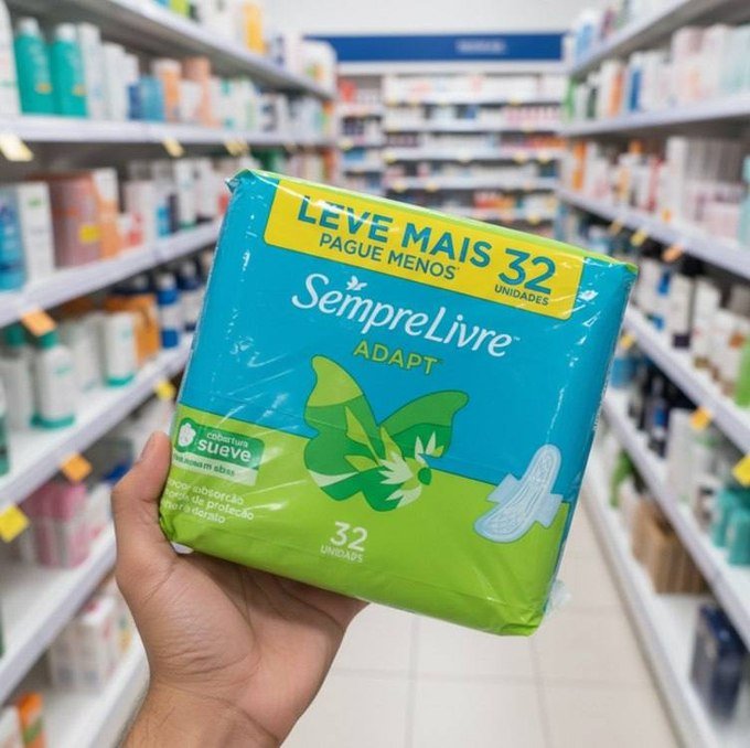 32 un. Sempre Livre Absorvente Externo Adapt Suave com Abas