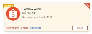R$15 OFF Nas compras acima de R$99