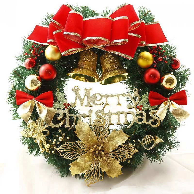 40cm Decoração De Natal Guirlanda Do Feriado Porta Sinal De Parede