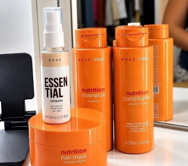 Kit Braé Stages Nutrition (Shampoo 250ml + Condicionador 250ml + Máscara 200g + Essential 60ml) + Frete Grátis