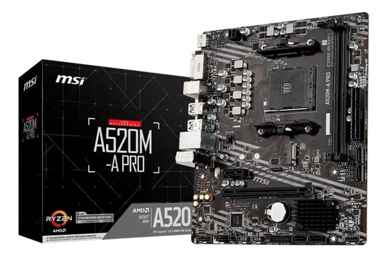 Placa-mãe Msi A520m-a Pro Am4 Matx Ddr4 Preto