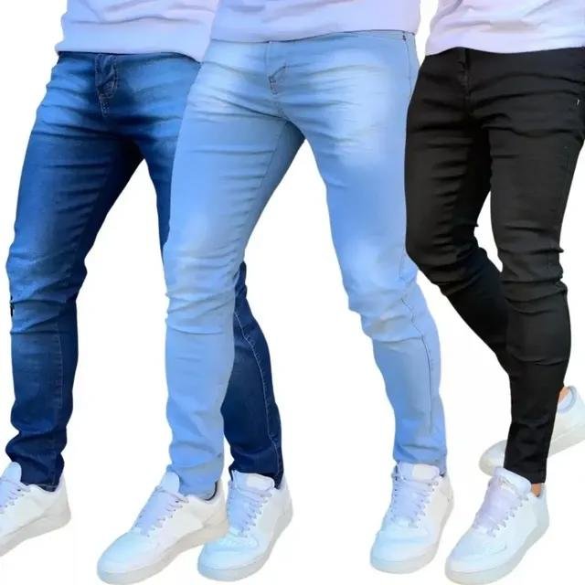 Kit 3 Calças Jeans Masculina Com Elastano Super Confortável (36 ao 48)
