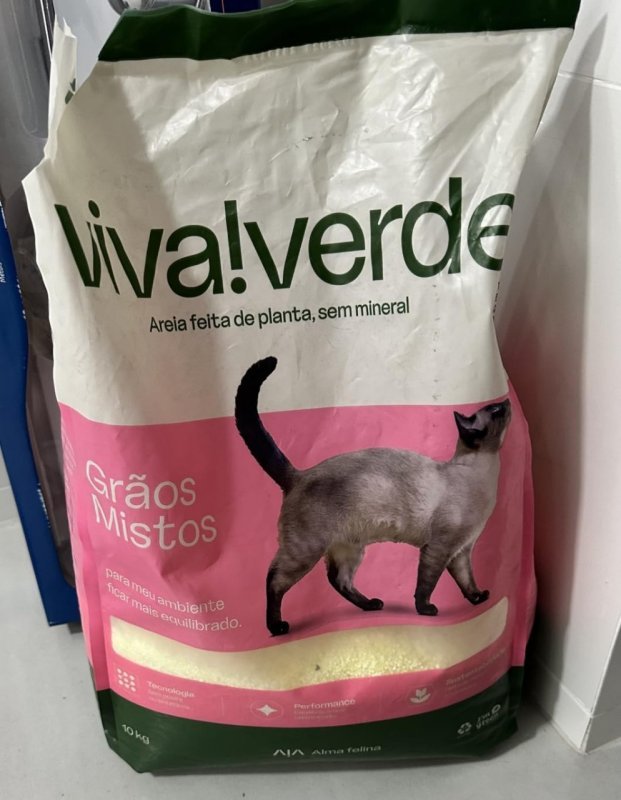 Areia Higiênica Viva Verde grãos mistos 10kg