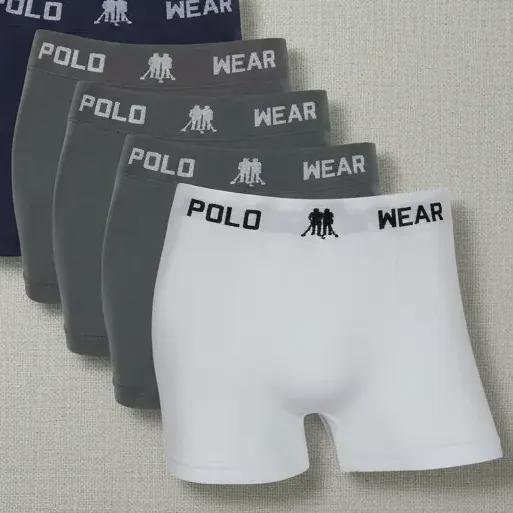 Kit 12 Cuecas Boxer Polo Wear Masculino Microfibra Liso (P ao GG)