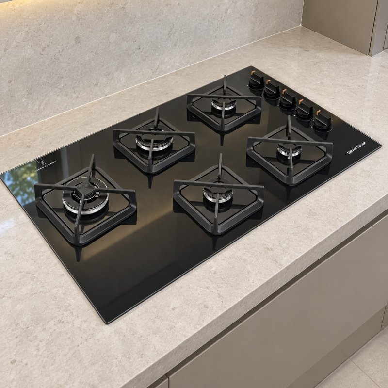 Cooktop Brastemp 5 Bocas A Gás, Grades De Ferro Fundido E Su BDS85AE
