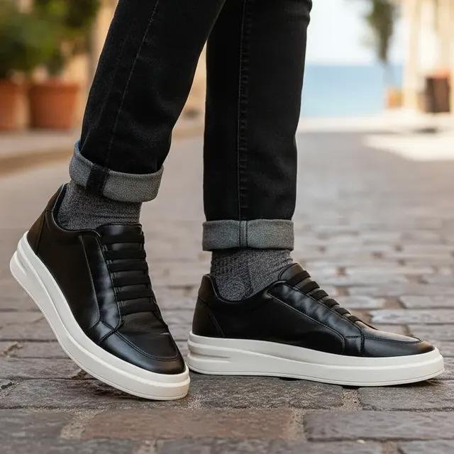 Tênis Sem Cadarço Masculino Sapatenis Casual Sola Alta Top