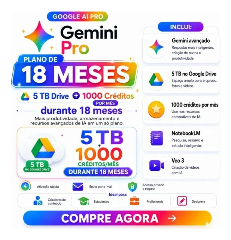 Google Gemini Ai Pro 18 Meses 5tb Digital