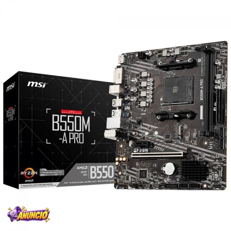 Placa Mãe MSI B550M-A PRO - AMD Ryzen AM4 - DDR4 - Matx - M.2 - Hdmi/dvi