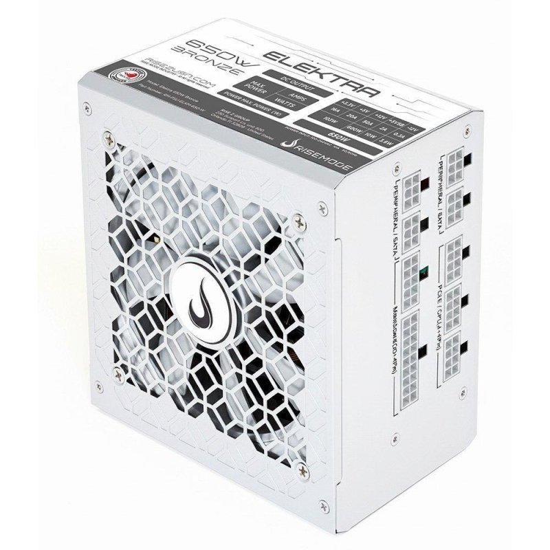 Fonte Gamer Rise Mode Elektra, 650W, Bronze, Full Modular, Pfc Ativo, Branco Rm-Psu-Elkm-650-W