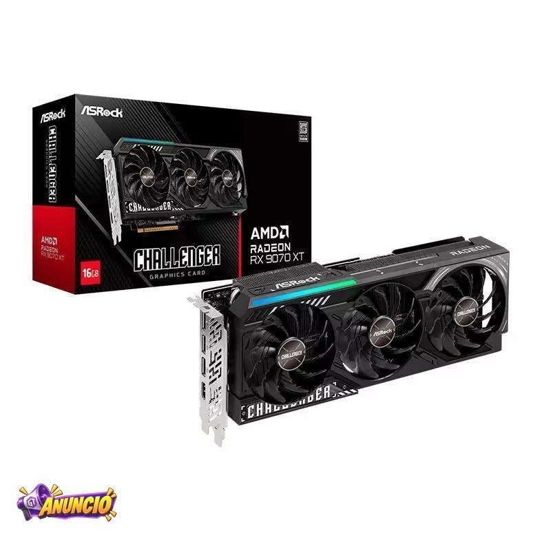 Placa de Video AsRock Radeon RX 9070 XT Challenger, 16GB, GDDR6, 256-bit, 90-GA61ZZ-00UANF
