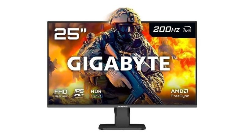Monitor Gamer Gigabyte 25", Fhd, 200Hz, 1ms, Ips, Vrr, FreeSync Premium, Hdr 10, Alto-falante Embutido Gs25f2-Sa