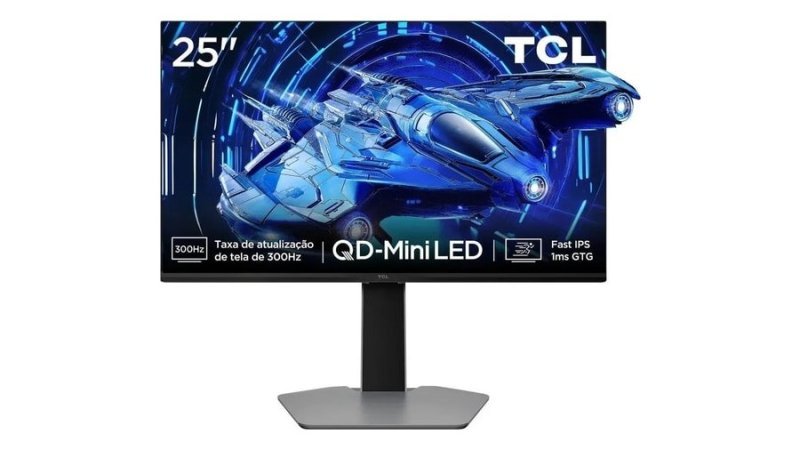 Monitor Gamer Tcl 25 Polegadas Qd-Mini Led Full Hd G64 300hz 1ms (Gtg) Freesync Hdr 600 Nits 25g64