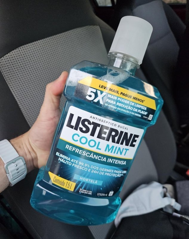 Enxaguante Bucal Cool Mint Listerine, Menta, 1,5L