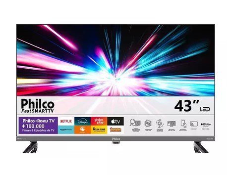 Smart TV 43" Philco QLED HDR10 Roku TV P43KRB