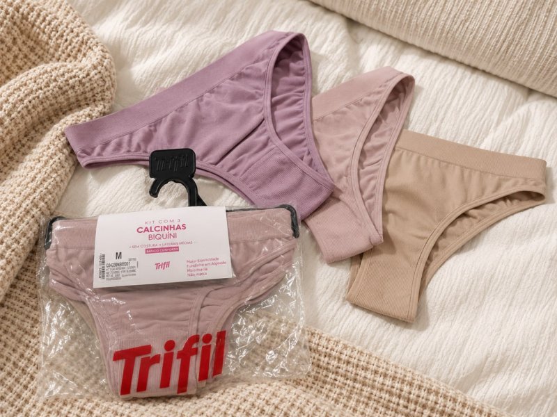 Kit 6 Calcinhas Poliamida Trifil Forro Algodão Microfibra