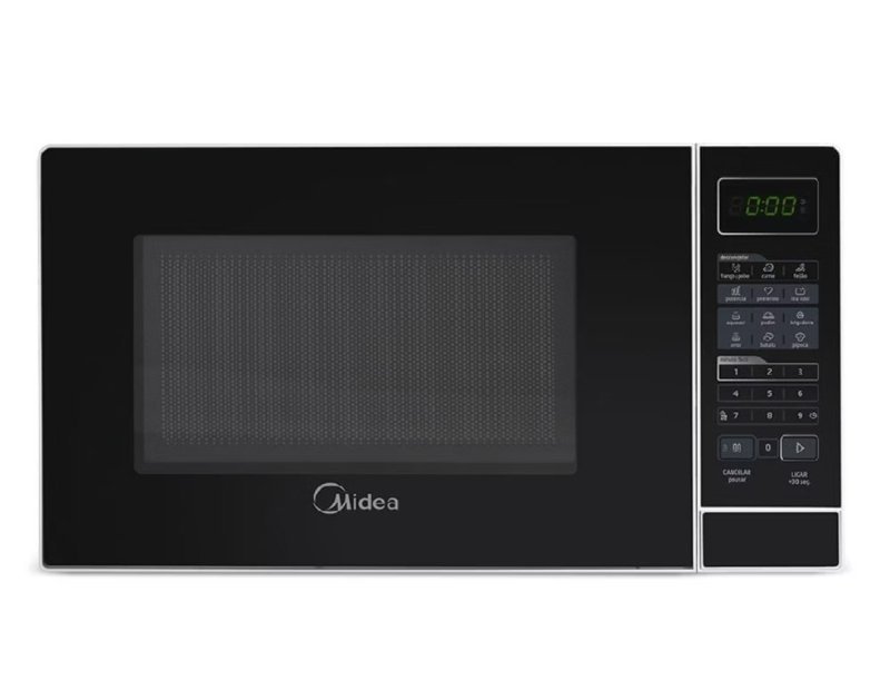 Micro-ondas 20L Branco Porta Preta Minuto Fácil Midea