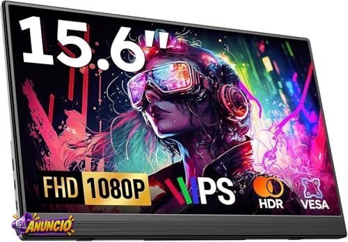 Bettdow Monitor Portatil 15,6'', FHD 1080P
