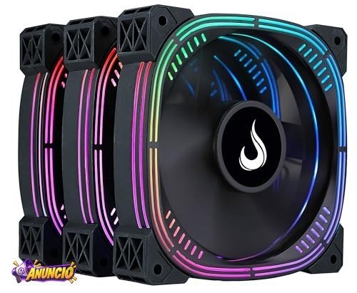 Kit com 3 Ventoinhas Gamer Rise Mode Aura Pro Black ARGB 5v 120mm - RM-AUB-02-ARGB