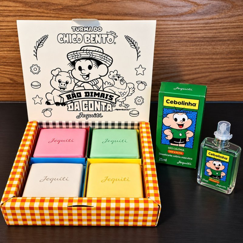 Kit Perfume Cebolinha + Estojo de Sabonetes Chico Bento