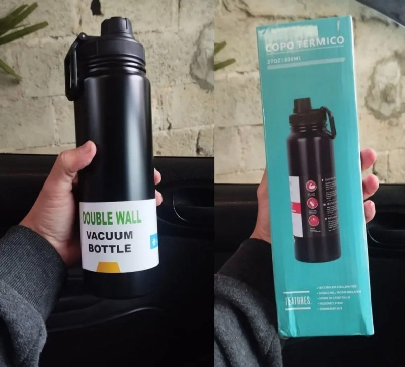 Garrafa De Água Termica 800ml Café Inox