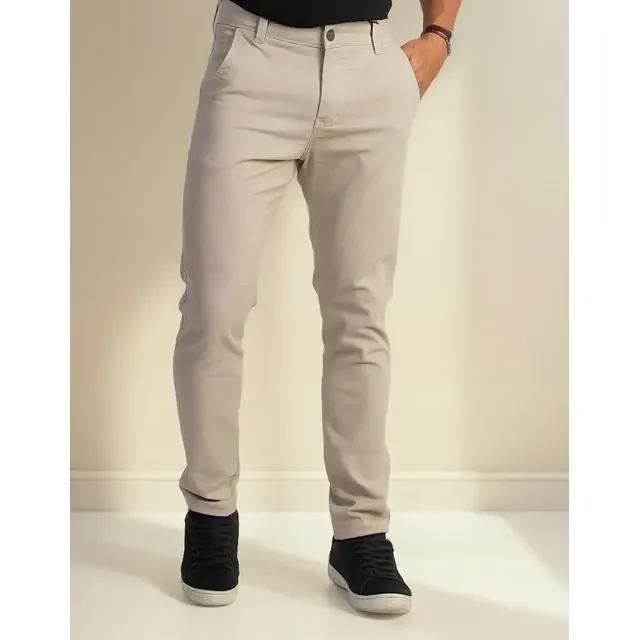 Calça Sarja Social Masculina Esporte Fino Com Elastano