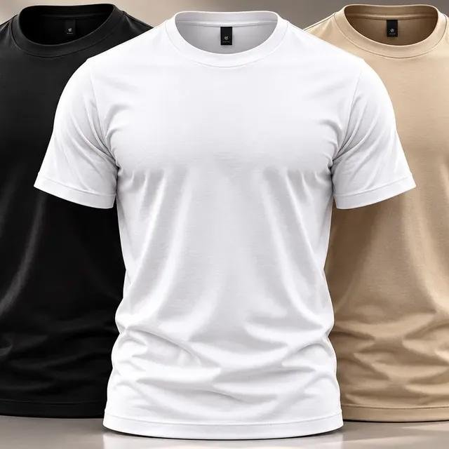 Kit 3 Camisetas Básicas 100% Algodão Masculina Premium Daily