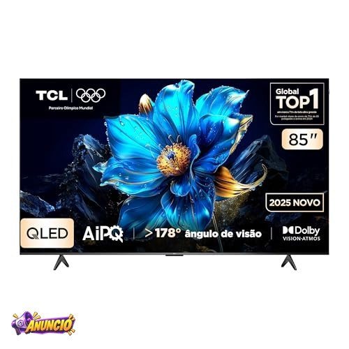 Smart TV TCL 85 Polegadas QLED 4K P7K WiFi Bluetooth Google TV HDR10+ Dolby Atmos Dolby Vision 85P7K