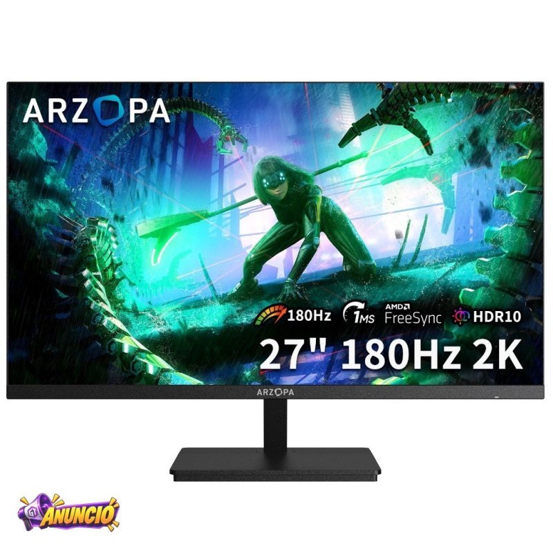 Monitor Gamer ARZOPA M1RC, 27" 2K QHD 180Hz IPS, 1ms, 115% sRGB, USB-C, HDMI, Display Port