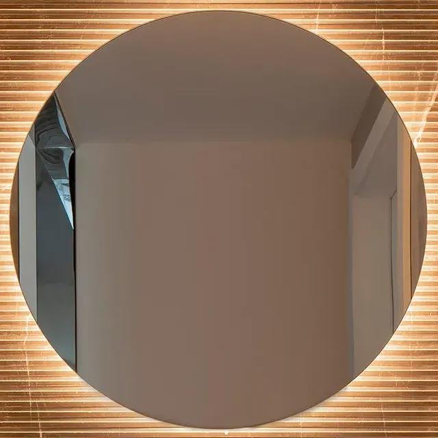 Espelho Redondo Com Led 30cm De Parede Banheiro Sala Quarto