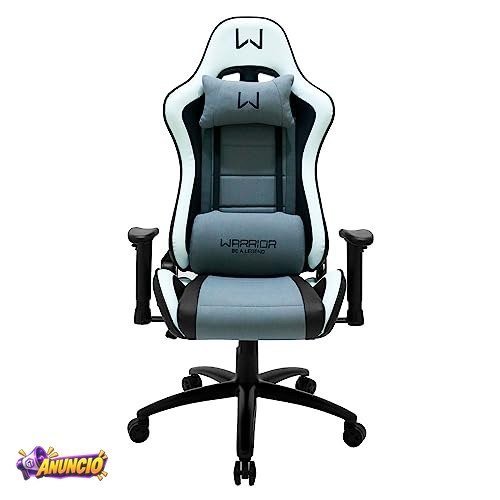 Warrior Cadeira Gamer Sense Elite Branco Couro Sintético c/ Tecido Ajuste de Altura e Almofadas Ergonômicas p/ Gaming Escritório e Estudos - GA228
