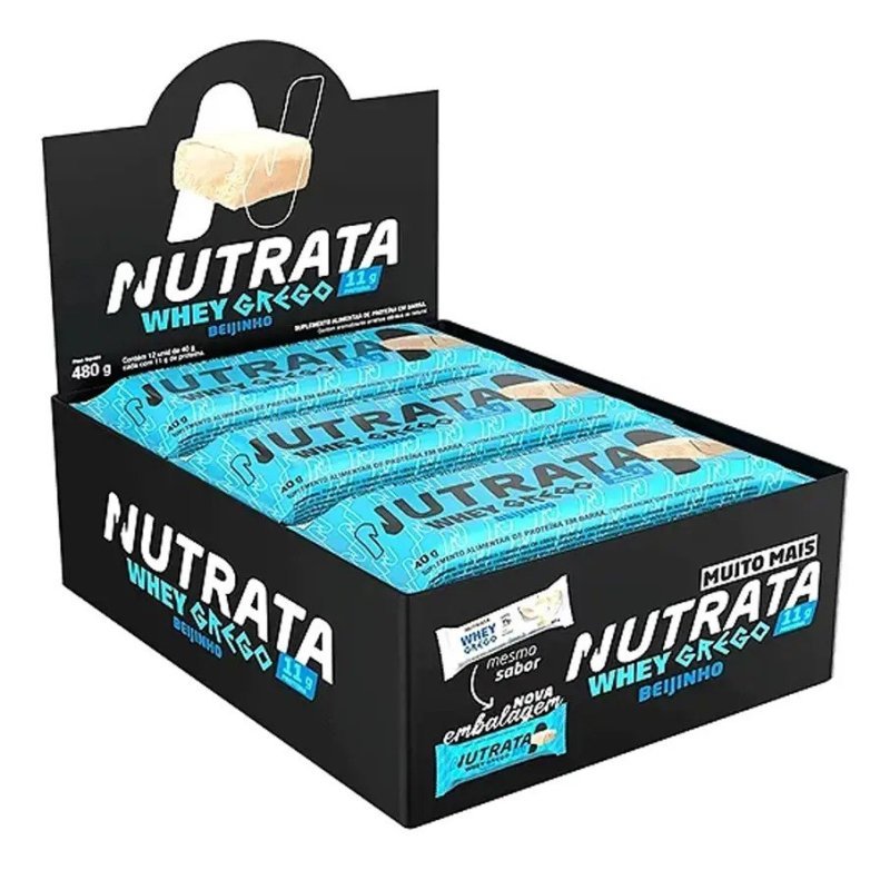 Barra de proteínas Nutrata WHEY Grego 40G sabor Beijinho x 480g 12 un