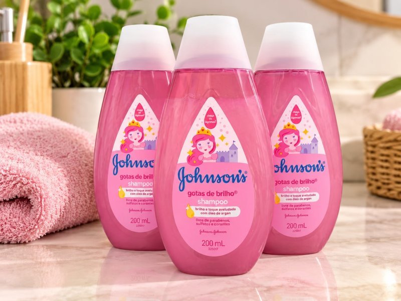 3x Shampoo Johnson's Baby Gotas de Brilho, 400ml