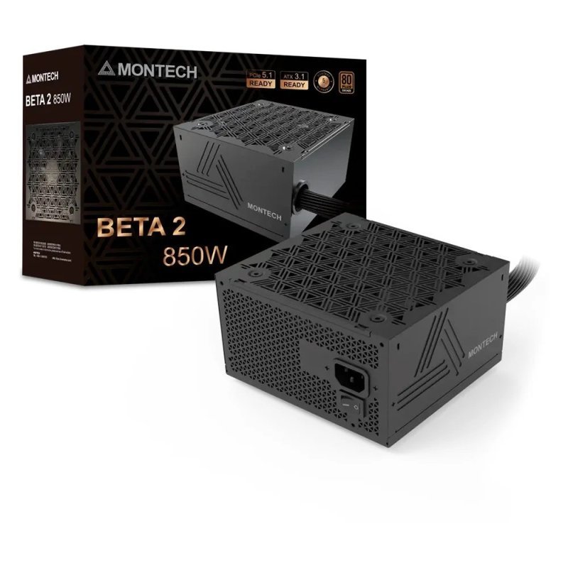 Fonte Montech Beta 2, 850W, Preto Beta2850w