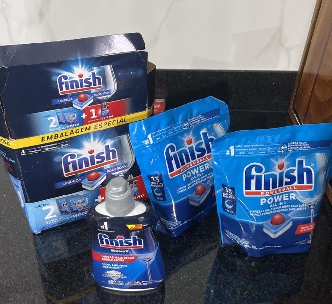 Finish Kit 2 Detergente Power Ball 13 Tabs + Secante Lava Louça 250ml + Frete Grátis