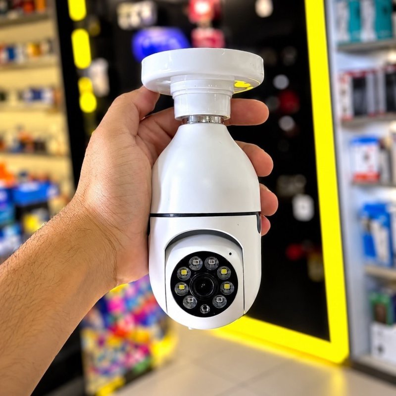 Câmera Lâmpada Segurança Inteligente Visão Noturna Hd Wifi