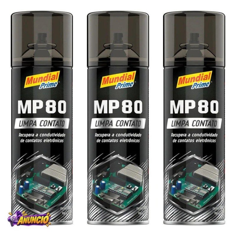 Kit 03 Uni Limpa Contato Elétrico Eletronico Mundial Prime