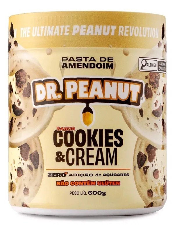 Suplemento em pasta Dr. Peanut Melhor Pasta de Amendoim sabor Cookies and cream 600g