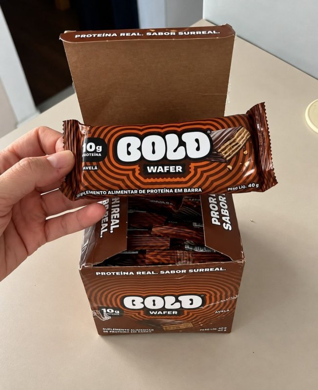 BOLD Wafer Sabor Avelã 10g de Proteína 40g 12 un.