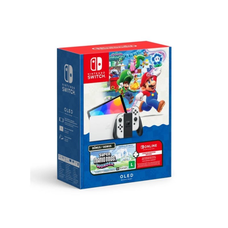 Bundle Nintendo Switch OLED + Super Mario Bros. Wonder + 3 Meses de NSO