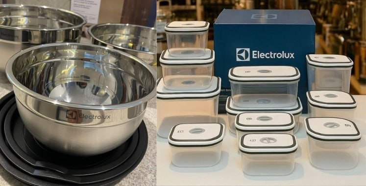 Conjunto com 03 Bowls Tigelas de Inox com Tampa Electrolux