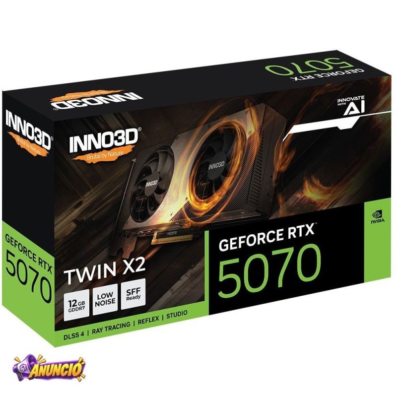 Placa de Vídeo NVIDIA GeForce INNO3D RTX 5070 12GB TWIN X2 GDDR7 N50702-12D7-195064N