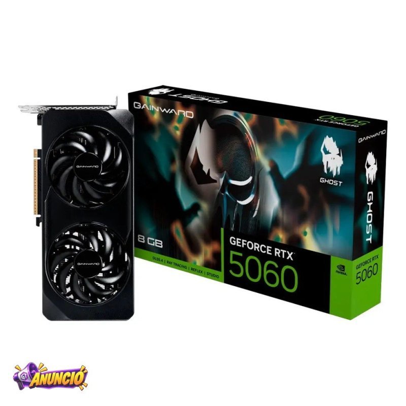Placa de Vídeo Gainward GeForce RTX 5060 Ghost 8GB GDDR7 128 Bits NE75060019P1-GB2063B