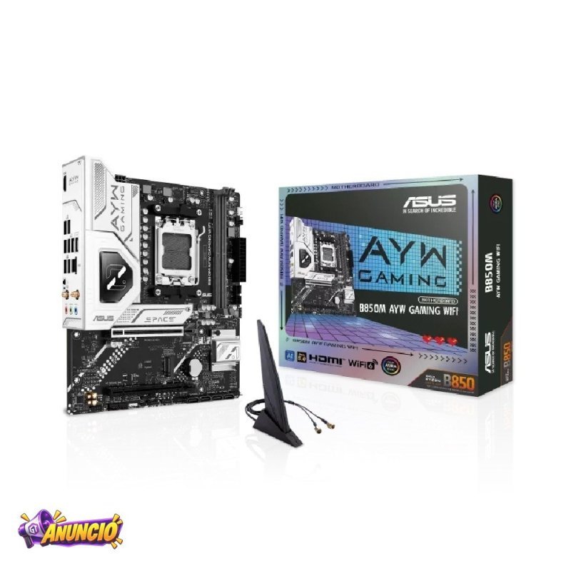 Placa Mãe Asus B850M AYW GAMING WIFI AM5 2xDDR5 AMD B850 mATX