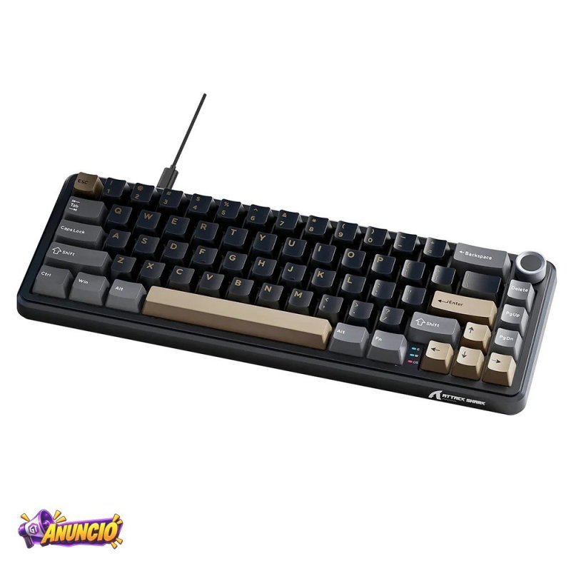 Teclado Mecanico Gamer Attack Shark X66 65 Compacto Rgb Star Black Preto As X66 Star Bk