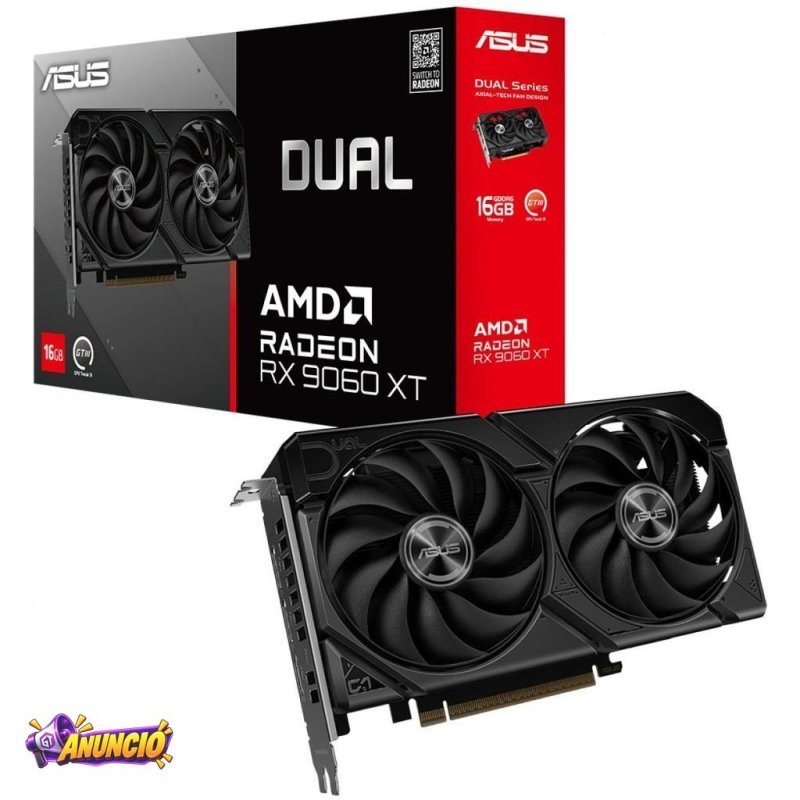 Placa de Vídeo Asus AMD Radeon RX 9060 XT Dual, 16GB, GDDR6, FSR, Ray Tracing, 90YV0LG2-M0NA00