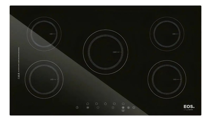 Cooktop de Indução Cinco Bocas EOS 90cm Preto 9500W ECI05EP