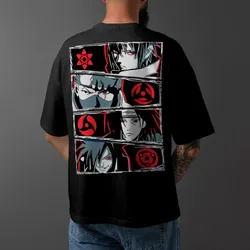 Camiseta Oversized Anime Naruto Eyes Sharingan Uchiha