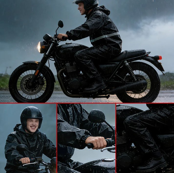 Capa De Chuva Moto Impermeável Pvc Motoqueiro