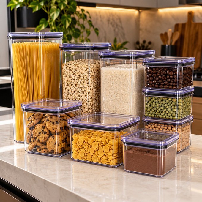 Kit com 20 Potes Porta Mantimento Herméticos
