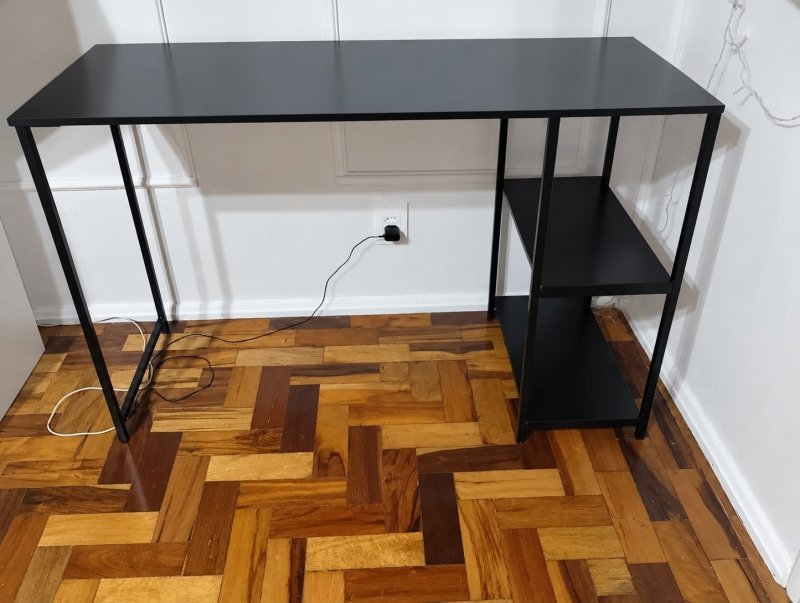 Escrivaninha Mesa Office Estudo Estilo Industrial Cor Preto 1,10m Klm Store